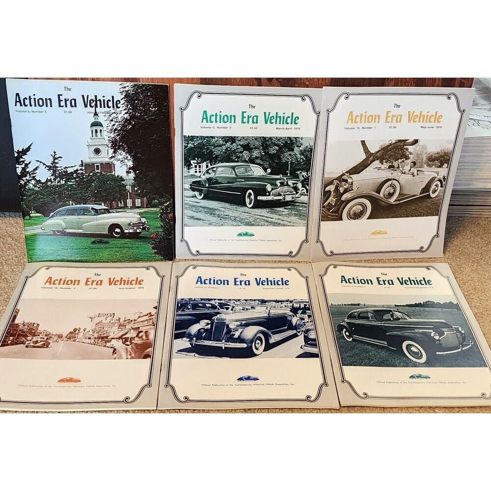 1976 The Action Era Vehicle Magazine Historical Vehicle Assoc Full Year 6 Issues